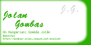 jolan gombas business card